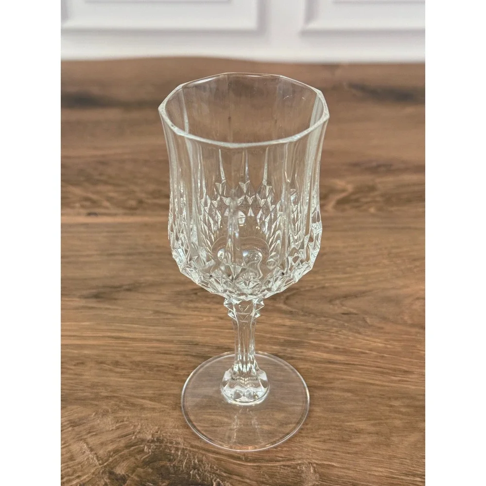 VTG Set of 3 Cristal D'arques Verres a Pied Longchamp No 5 Crystal Stemglasses‎